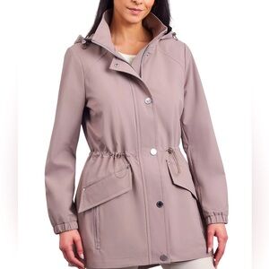 London Fog NWT Women's Water-Resistant Hooded Anorak Coat Driftwood SMALL